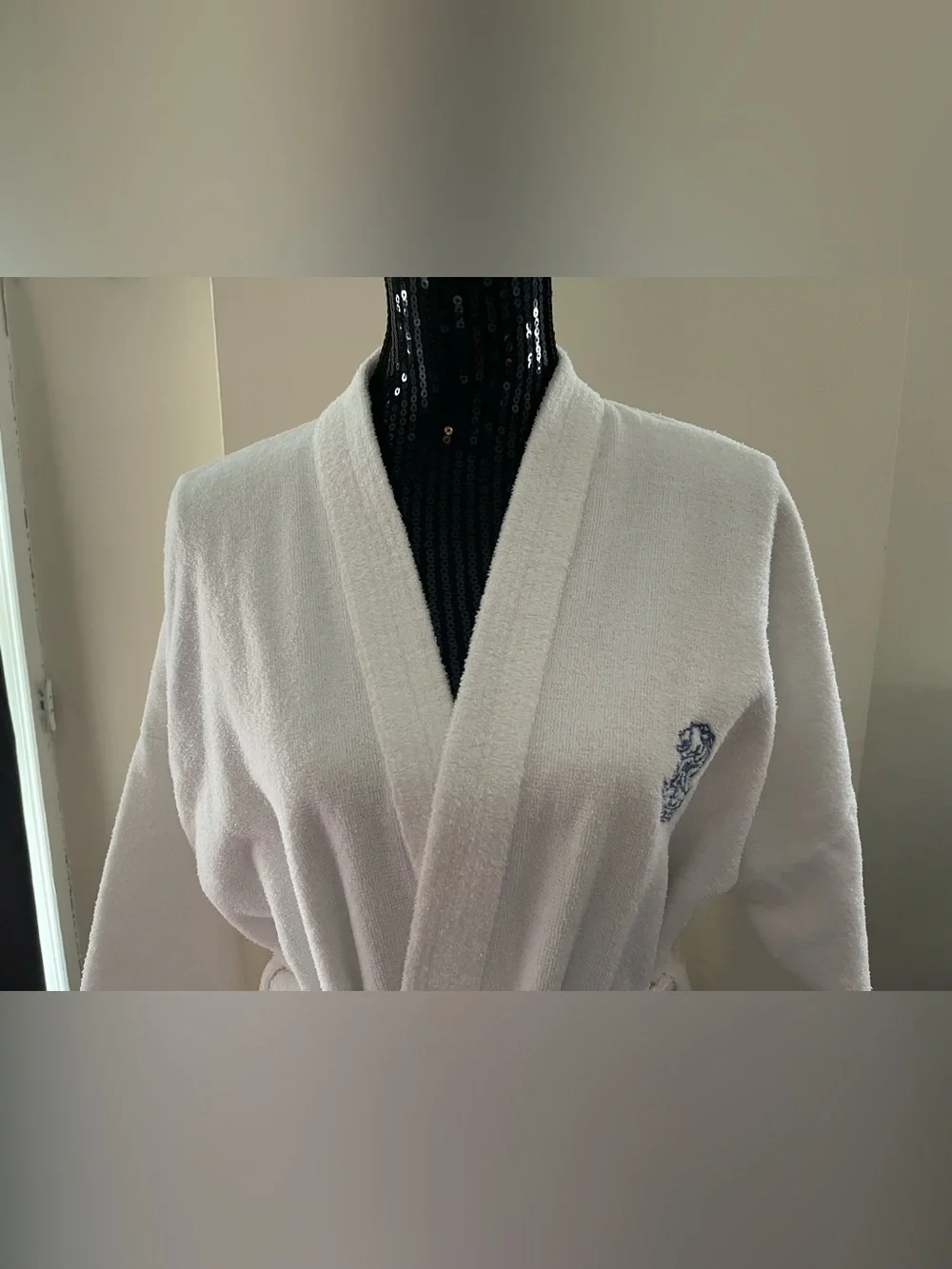 Vintage Ritz Carlton White Blue Logo Terry Robe O/S - Picture 3 of 14
